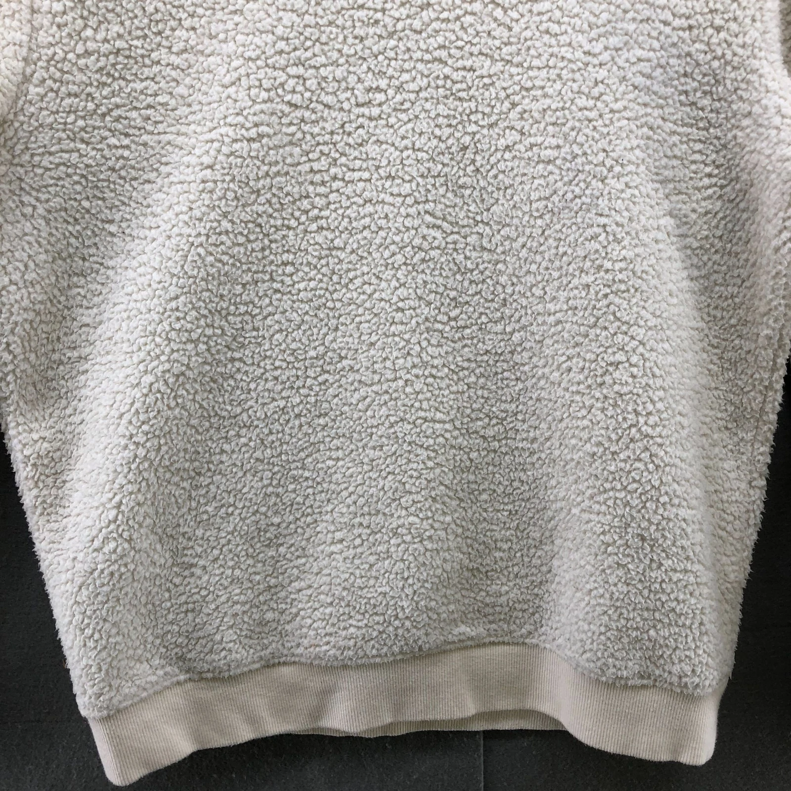 OFF WHITE Maglione sherpa Lucky Brand donna S avorio girocollo pullover felpa morbido