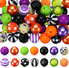 50 Pieces Halloween Bubblegum Beads for Pens Making 20mm Acrylic