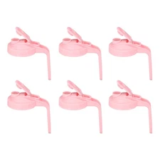 6 Pcs Mason Jar Pour Spout Lids with Handle 86mm Flip Cap Pink(150mm Height)