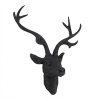 Hirschgeweih In Schwarz - 10 Ender 61X51 Cm - Hirschkopf Wand Deko Jagd Geweih