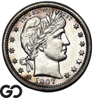1907 Barber Quarter PROOF, Very Nice Solid Gem PR++, Just 575 PF Issued!