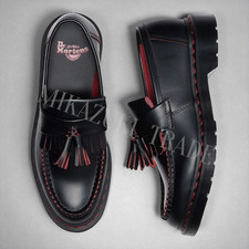 Dr. Martens ADRIAN Red Stitch Tassel Loafers 42916001 Japan Limited Black Red