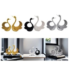 2pcs Swan Statues Home Decor Harz Ornamente für den Schlafzimmer Urlaub für