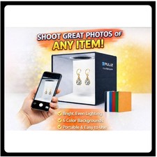 Puluz 30cm LED Light Box Photo Studio Foldable Ring Light 6 Backdrops