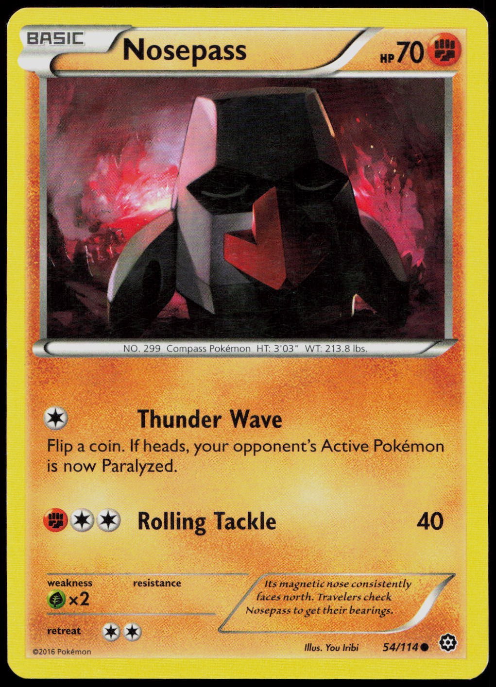 Nosepass 54/114 XY - Steam Siege Non-Holo Pokemon TCG