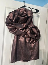 Zara Metallic Rose Strapless Mini Dress Size Medium NWT