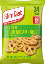 Slimfast Pretzel Snack Bag, Sour Cream & Chive Flavour • 99 Kcal • 24 x 23g