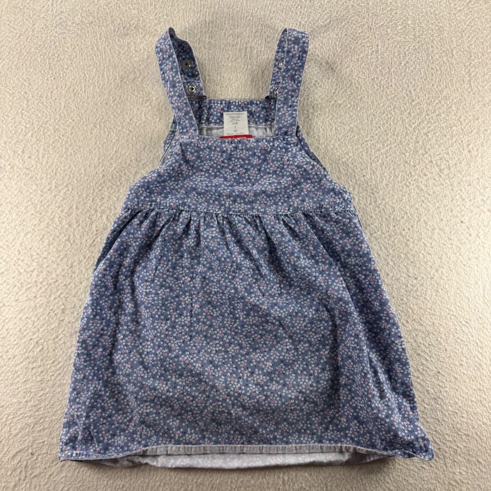 De Colección Años 90 Esprit Niños Azul Floral Denim Vestido Mono Niñas L Conjunto de Verano Lindo Foto 2 de 4
