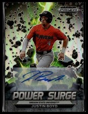 2022 Prizm Draft #PS-JB Justin Boyd Power Surge Silver Autograph