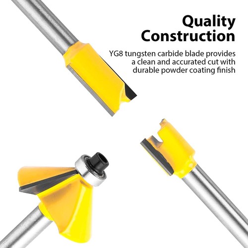 KOWOOD Router Bits Set of 15 Pieces 1/4 Inch Woodwork Tools inch ...