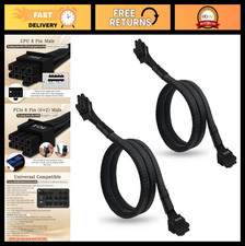 8 Pin PCIe Power Cable Adapter 2-Pack for ATX PSU, 25-inch Sleeved 6 2 Male
