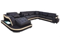 Leder Couch Polster Sitz Wohnlandschaft Modern Eck Garnitur Sofa U Form Design