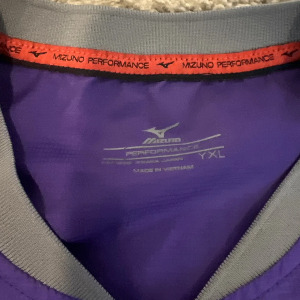 Mizuno Performance púrpura manga corta 1/4 cremallera talla YXL Foto 3 de 4
