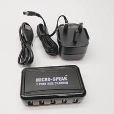 7 Port USB 2.0 HUB Powerd Splitter Extender Charger Cable 3 AMP UK Adapter