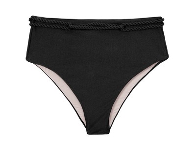 Rio De Sol Shimmer Black Hotpants Bikini Bottom High Waisted Swimwear Womens XS