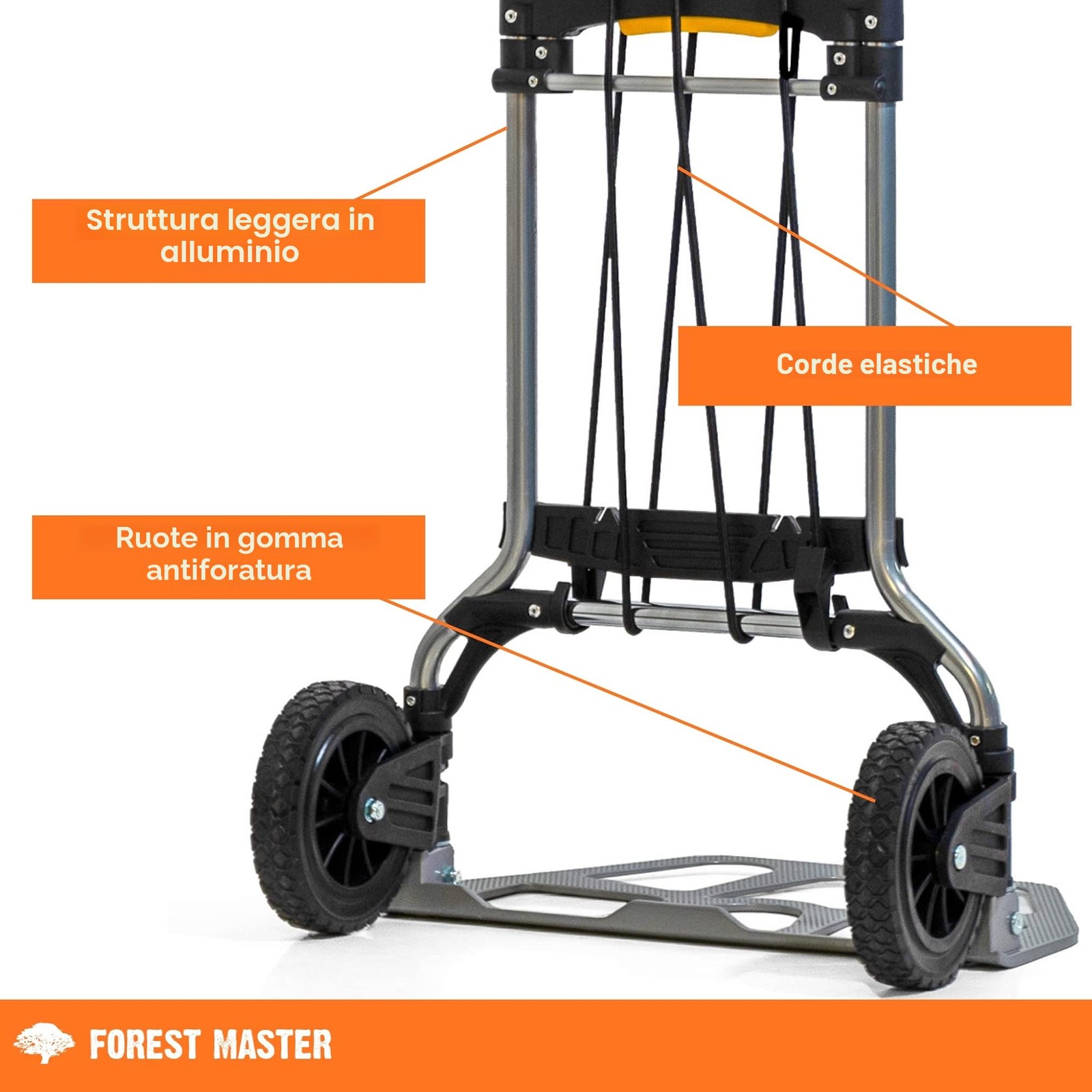 Carrello Pieghevole Heavy Duty 160 Kg Trasporto Sack Truck Utensile Zero Compact - Miniatura 3