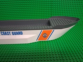 LEGO Boat Ship Unitary Hull & Deck Only City COAST GUARD 60014 16" White