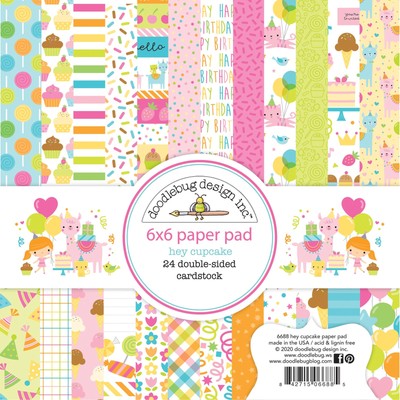 2er Pack - Doodlebug Doppelseitige Papier Pad 6''X6'' 24/Pkg-Hey Cupcake-HC6688