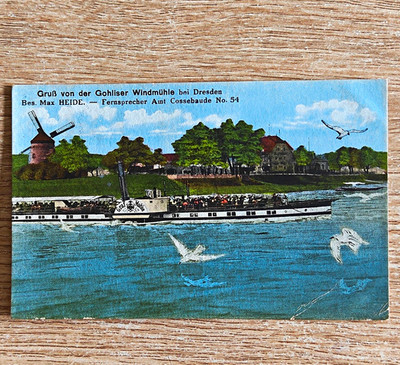 Adams Kunstverlag Dresden Ansichtskarte Gohliser Windmühle Dresden Stempel