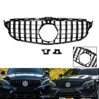 Gt Style Front KüHlergrill Mit Kamera Glanzschwarz FüR Benz C-Class W205 15-18