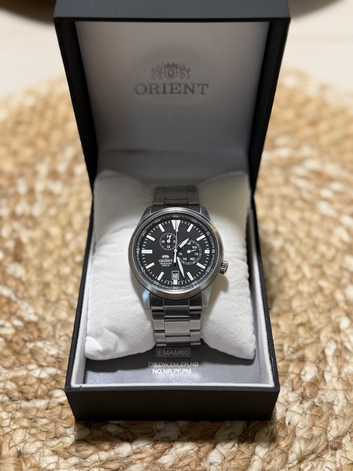 Orient Automatic Triple Calendar Watch - Black Di… - image 1