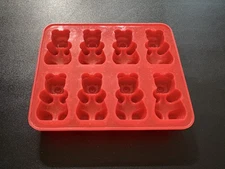 Jumbo Size Gummy Bear Mold 8 Bears 2" Tall Food Grade Silicone Candy/Chocolate
