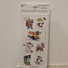 Vintage Hallmark Christmas Animals Stickers One Sheet