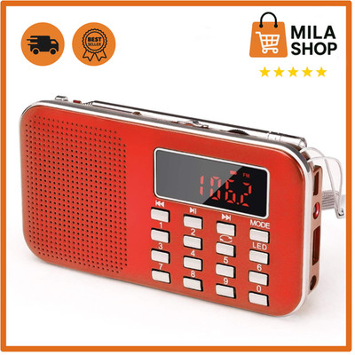 L-218AM Portables Mini Radio AM/UKW FM/TF Card/USB/MP3 1200mAh Akku