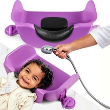 Portable Hair Wash Basin for Kids Shampoo Bowl for Bathtub or Sink Purple