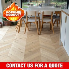 🐇 Sample 14mm Cotton Invisible Oak Chevron Herringbone Engineered Wood Flooring