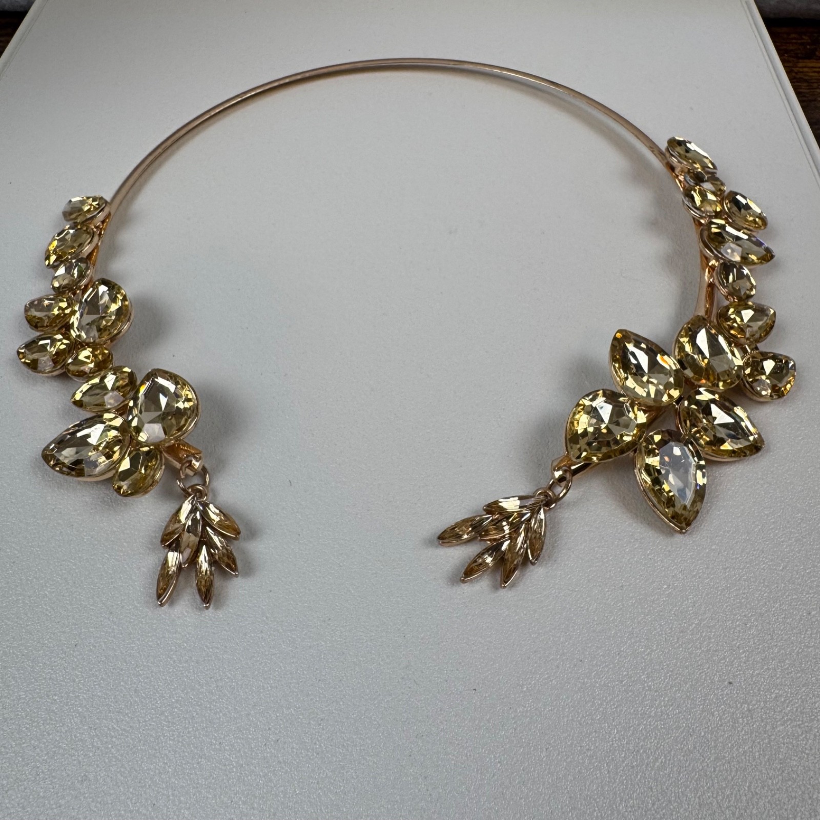 Fancy party evening Rhinstone Crystal Statement Choker Necklace