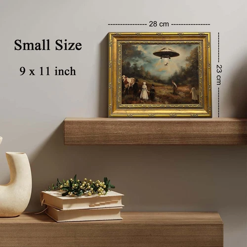 Vintage UFO Wall Art Weird Victorian Funny Wall Decor image 2