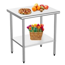 30" x 24" x 34" Inches Stainless Steel Prep & Work Table Kitchen Table Silver