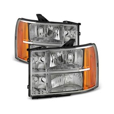 ACANII - For 2007-2013 GMC Sierra 1500 2500HD 3500HD Chrome Housing Headlight...