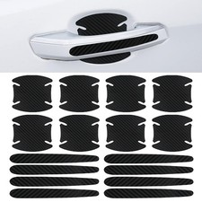 16 Pcs Car Door Handle Cup Scratch Protectors, Paint Cover Guard Pad, Carbon Fib