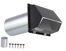 4Inch Dryer Vent Cover Outside,Hooded Wall Vent with Screen and 4 Inch Black