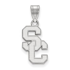 10k White Gold LogoArt University of Southern California S-C Medium Pendant