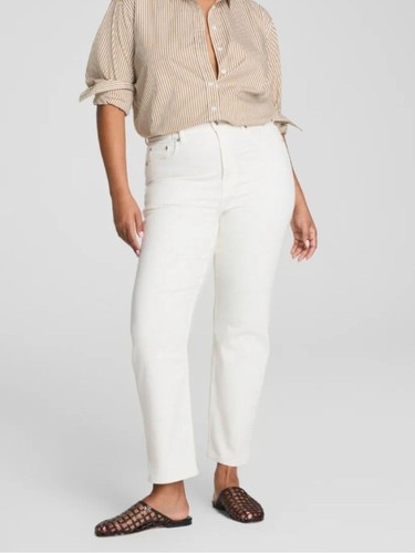 Spanx lycra fitsense slim straight white jeans NWT