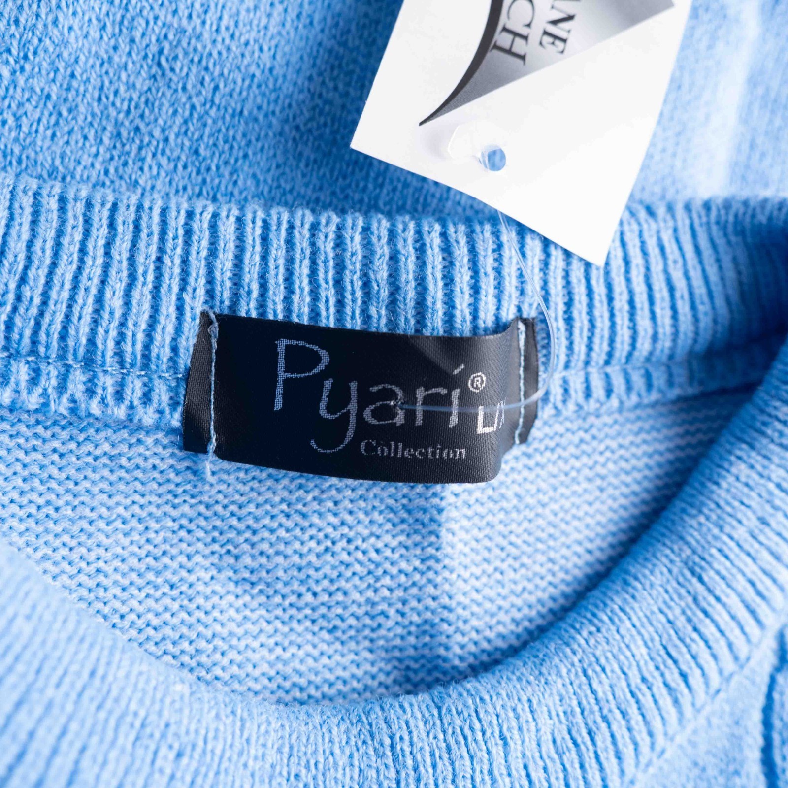 Pyari Collection Blue Diamond Line Pattern Short Sleeve L/XL Jumper New With Tag image 6