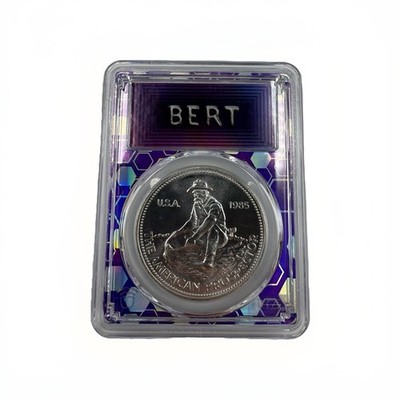 1985 PCGS MS67 The American Prospector Ag Engelhard-Eagle Reverse