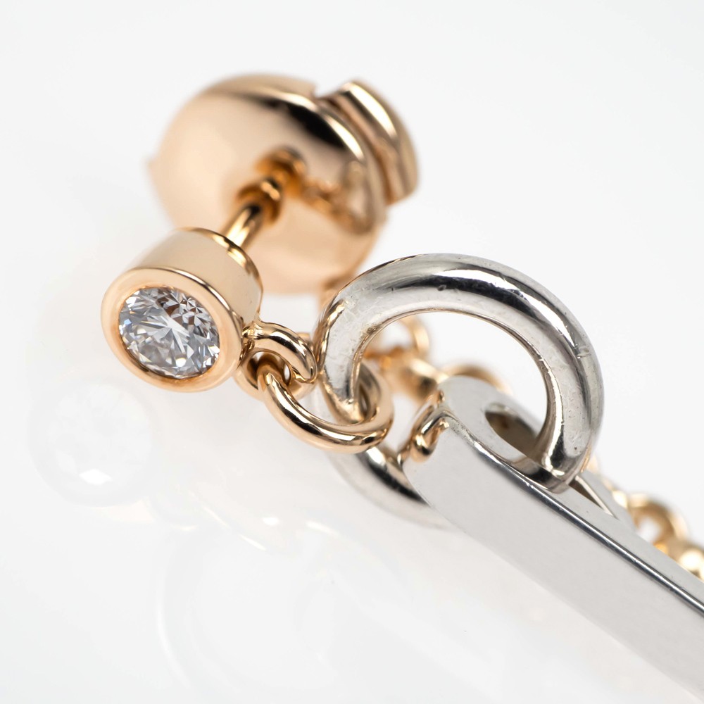 Hermes Single Earring Mix and H Clou de Forge Au750PG Ag925