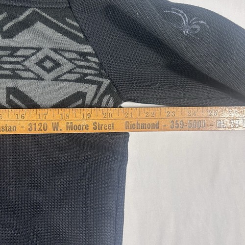 SPYDER Core Sweater Black Men Size US Small Knit Fleece Lined Fair Isle Hiking - Picture 6 of 8