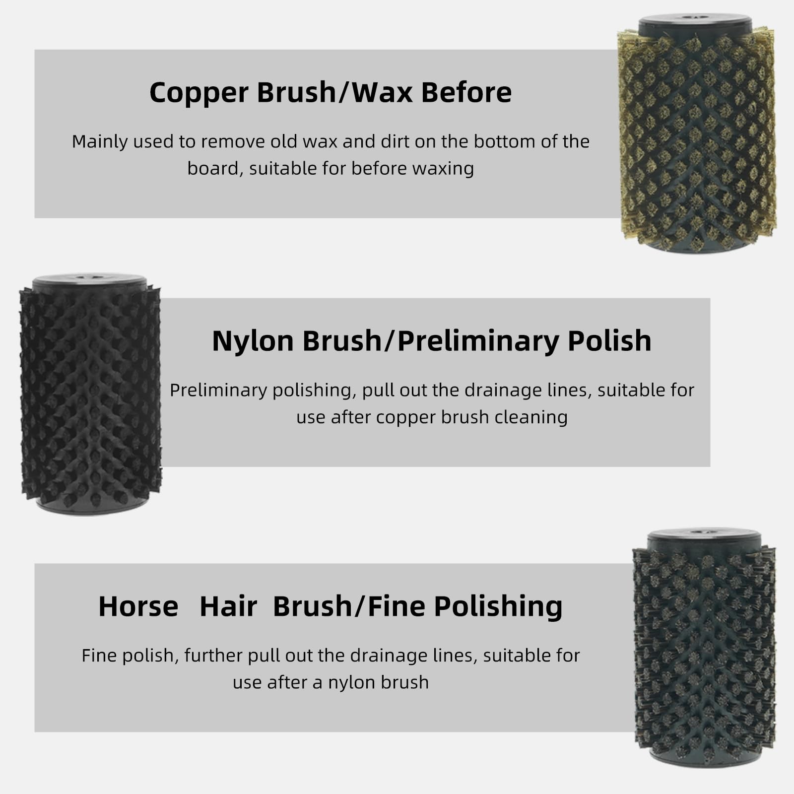 ETOUPA 100mm Ski Roto Brush Kit, Handle Axle, 100mm, yellow 