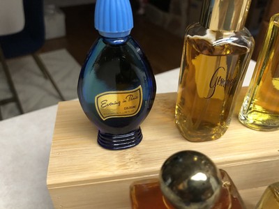 12 Glass Perfume Bottles Various Designers Full 1960's 1970's Old