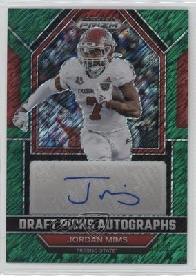 2023 Panini Prizm Draft Picks Green Shimmer 6/8 Jordan Mims #DPA-JOM Auto 13kh