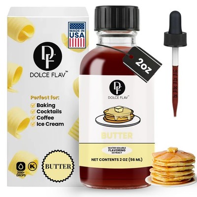 Butter Extract   2 Ounce Water-Soluble Kosher, Sugar-Free, Concentrated Imita...