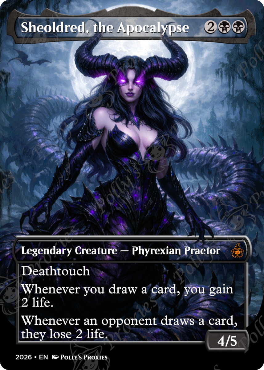 Sheoldred, the Apocalypse FOIL Proxy Card with Custom Fantasy Art