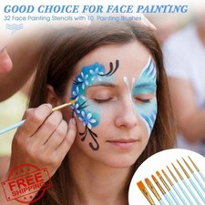 Thenshop 42pc Face Paint Stencils Kit Reusable Classic Style