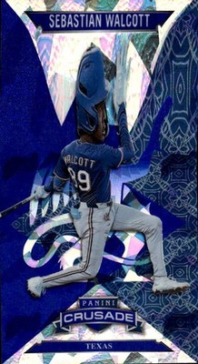 2025 Panini Crusade Sebastian Walcott #2 Crusade Blue Cracked Ice Texas 31D