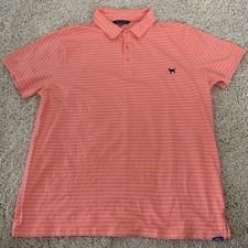 Simply Southern Polo Shirt Mens XL Pink Striped Stretch T-Shirt Collar Golf